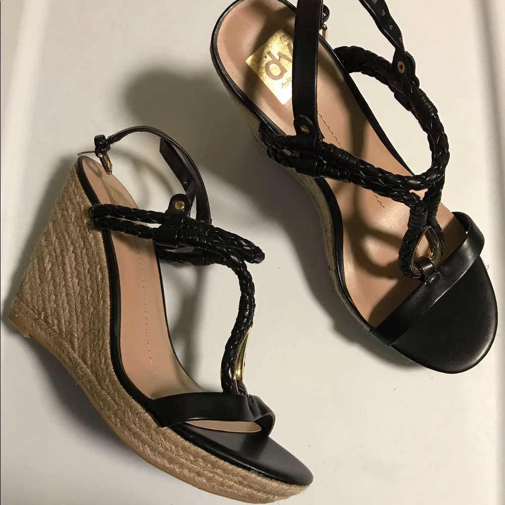 DV by Dolce Vita Thaalia Black Espadrille Wedges